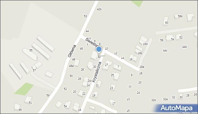 Lublin, Krystaliczna, 32, mapa Lublina