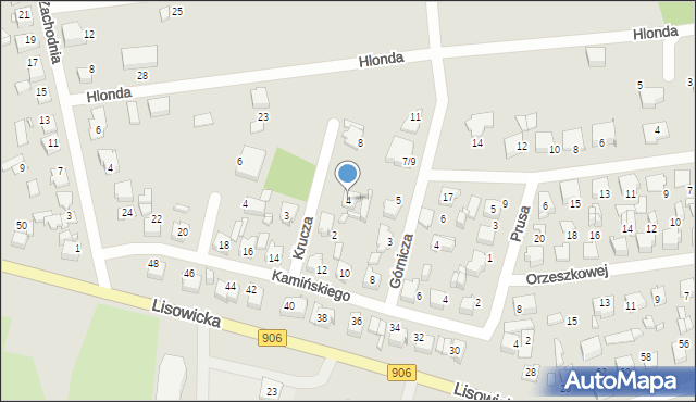 Lubliniec, Krucza, 4, mapa Lubliniec