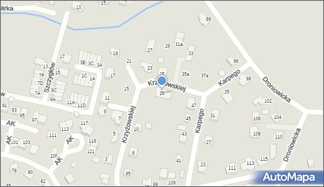 Lubliniec, Krzyżowskiej Marii, 16, mapa Lubliniec