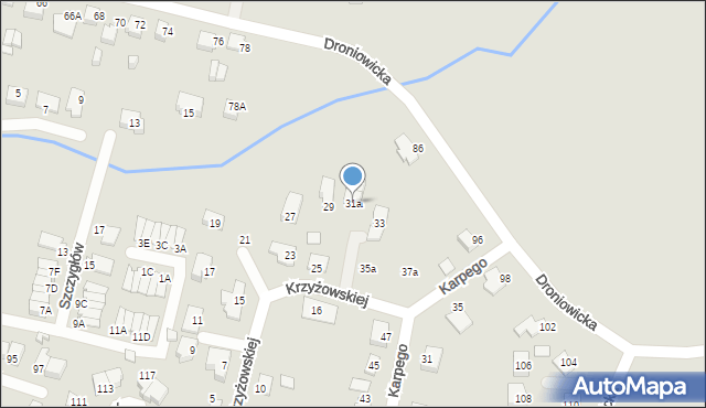Lubliniec, Krzyżowskiej Marii, 31a, mapa Lubliniec