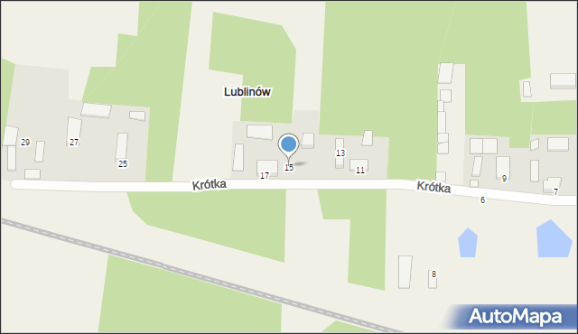 Lublinów, Krótka, 15, mapa Lublinów