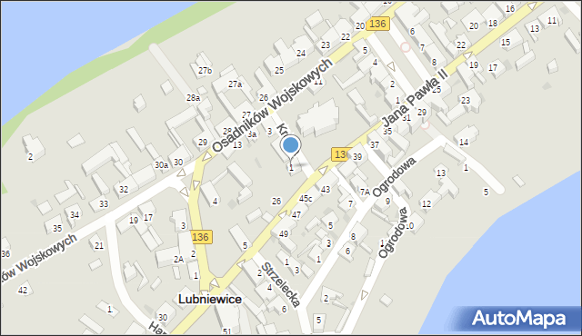 Lubniewice, Krótka, 1, mapa Lubniewice