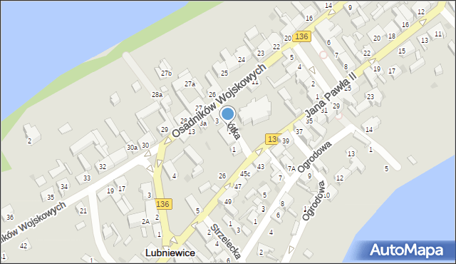 Lubniewice, Krótka, 2A, mapa Lubniewice