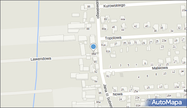 Luboń, Króla Jana III Sobieskiego, 88a, mapa Luboń