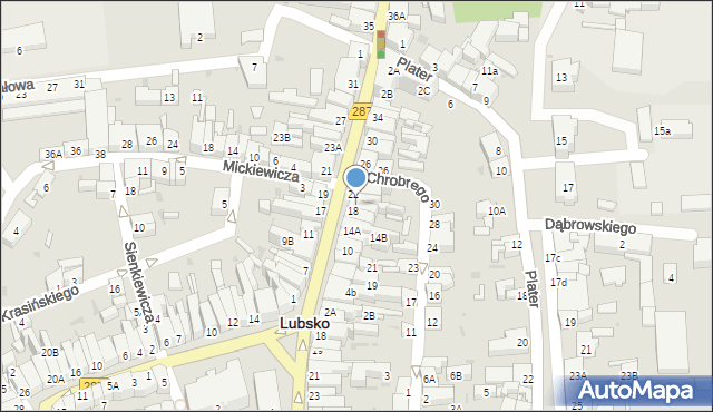 Lubsko, Krakowskie Przedmieście, 20, mapa Lubsko