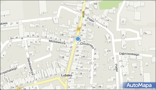 Lubsko, Krakowskie Przedmieście, 24, mapa Lubsko