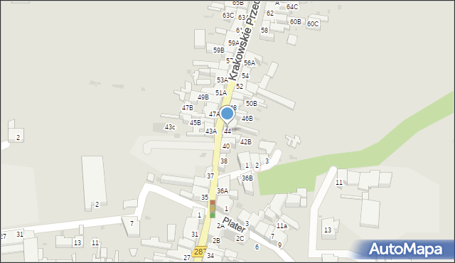 Lubsko, Krakowskie Przedmieście, 44, mapa Lubsko