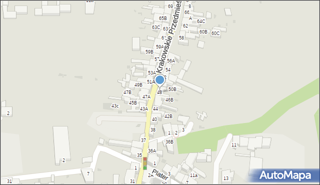 Lubsko, Krakowskie Przedmieście, 48, mapa Lubsko