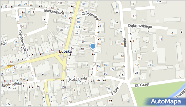 Lubsko, Króla Bolesława Chrobrego, 11, mapa Lubsko