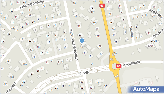 Łuków, Króla Kazimierza Wielkiego, 6, mapa Łuków