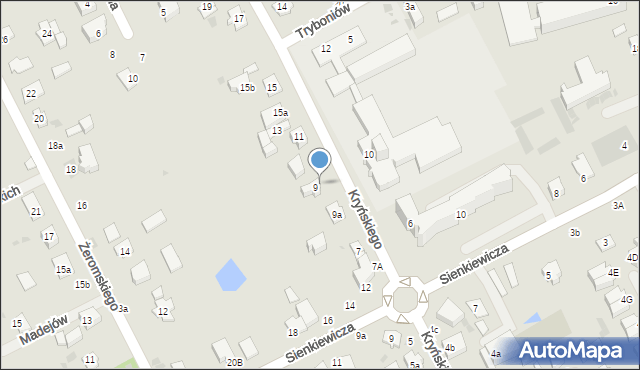 Łuków, Kryńskiego Adama Antoniego, 9B, mapa Łuków