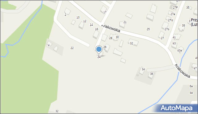 Lusina, Krakowska, 24, mapa Lusina