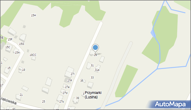 Lusina, Krakowska, 29, mapa Lusina