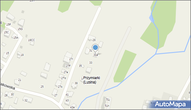 Lusina, Krakowska, 31a, mapa Lusina