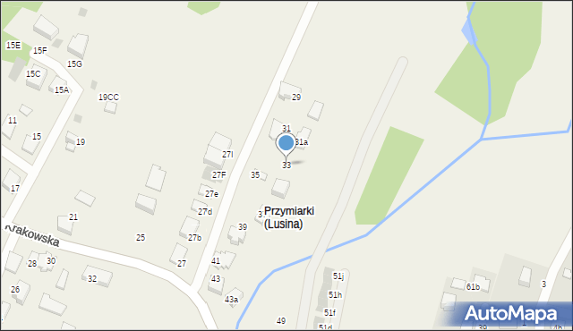 Lusina, Krakowska, 33, mapa Lusina