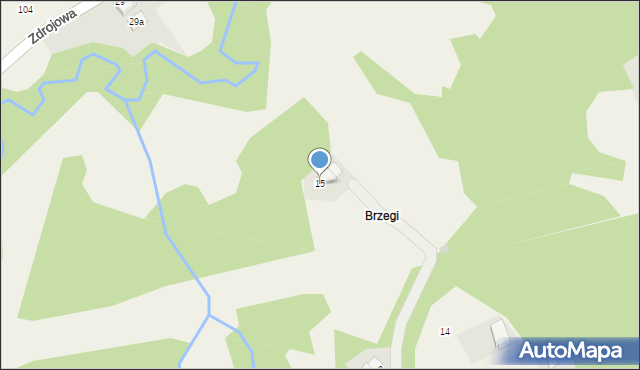 Lusina, Krótka, 15, mapa Lusina