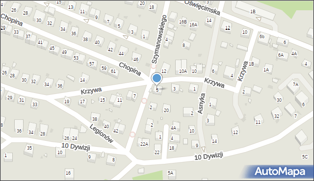 Lwówek Śląski, Krzywa, 5, mapa Lwówek Śląski