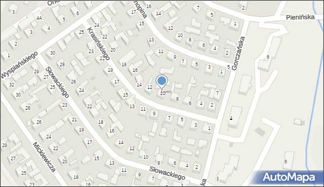 Maniowy, Krasińskiego Zygmunta, 10, mapa Maniowy
