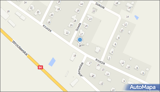 Marcinkowice, Krucza, 16, mapa Marcinkowice
