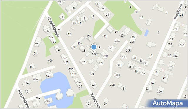 Marki, Krasińskiego Zygmunta, 26A, mapa Marki