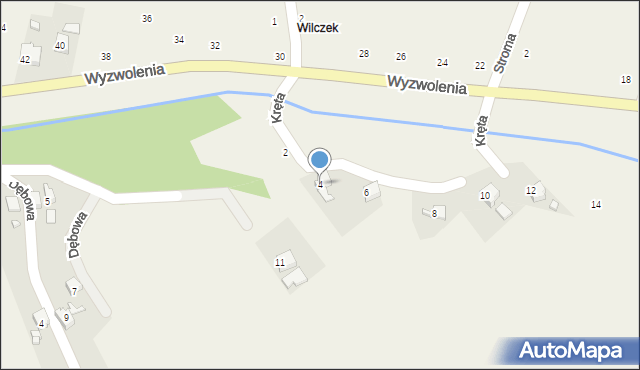 Marklowice, Kręta, 4, mapa Marklowice