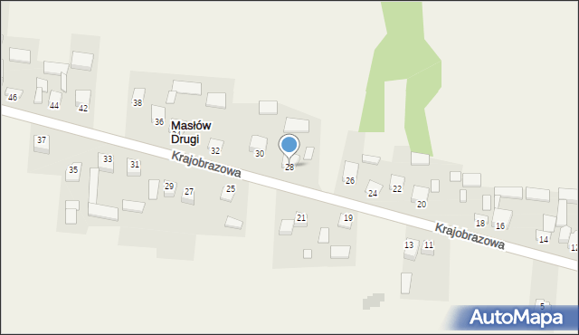 Masłów Drugi, Krajobrazowa, 28, mapa Masłów Drugi