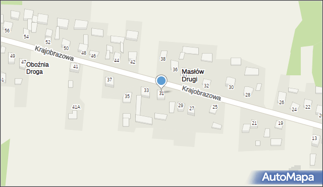 Masłów Drugi, Krajobrazowa, 31, mapa Masłów Drugi