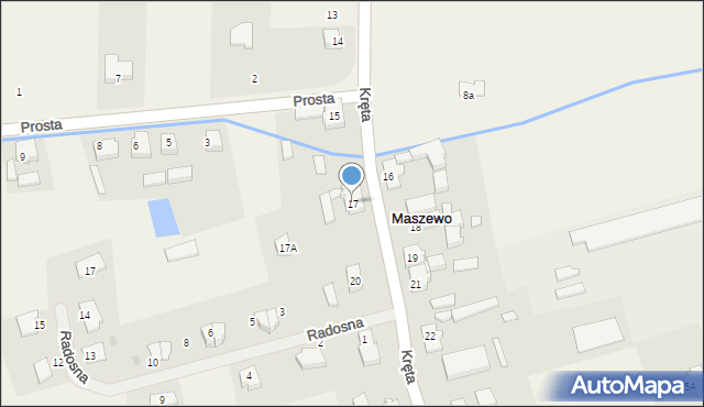 Maszewo, Kręta, 17, mapa Maszewo