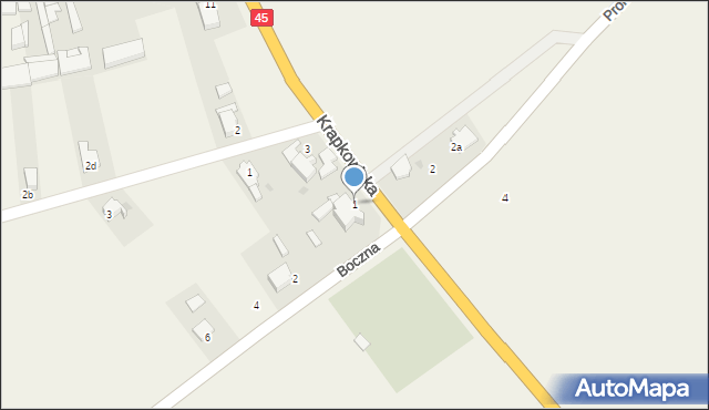 Mechnica, Krapkowicka, 1, mapa Mechnica