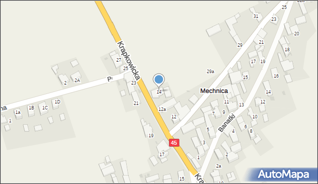 Mechnica, Krapkowicka, 14, mapa Mechnica