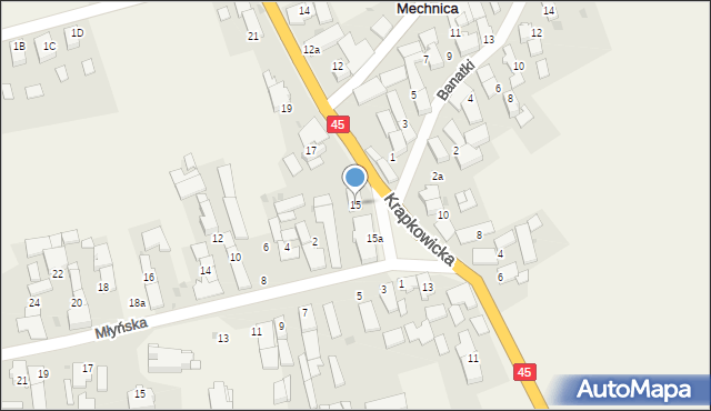 Mechnica, Krapkowicka, 15, mapa Mechnica