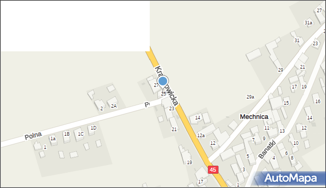 Mechnica, Krapkowicka, 25, mapa Mechnica