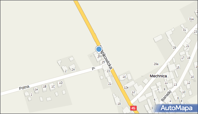 Mechnica, Krapkowicka, 27, mapa Mechnica