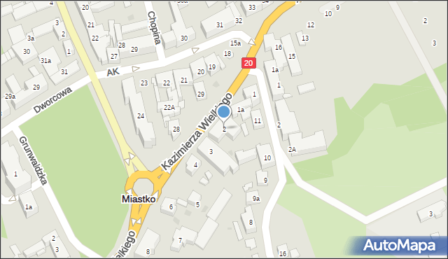 Miastko, Króla Kazimierza Wielkiego, 2, mapa Miastko