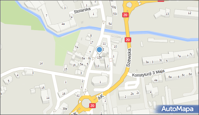 Miastko, Królowej Jadwigi, 12b, mapa Miastko