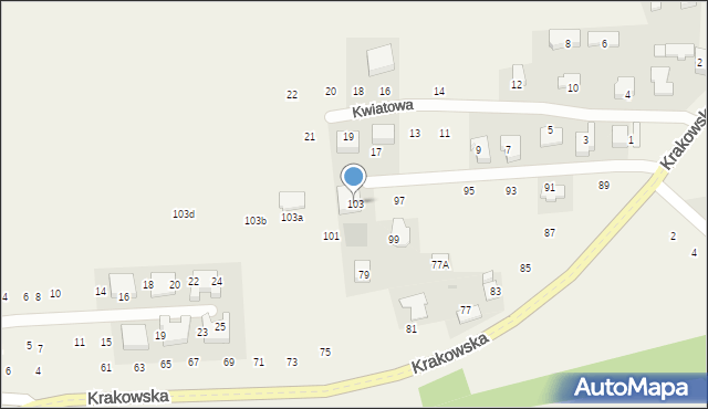 Michałowice, Krakowska, 103, mapa Michałowice
