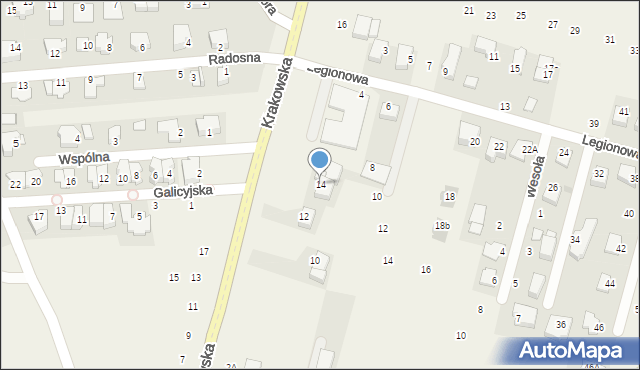 Michałowice, Krakowska, 14, mapa Michałowice