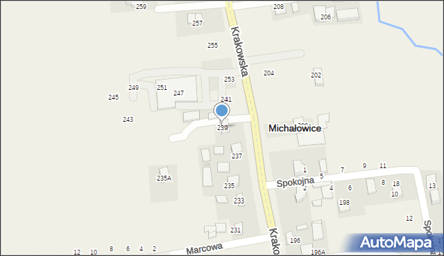 Michałowice, Krakowska, 239, mapa Michałowice