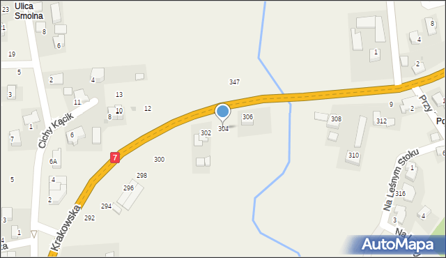 Michałowice, Krakowska, 304, mapa Michałowice