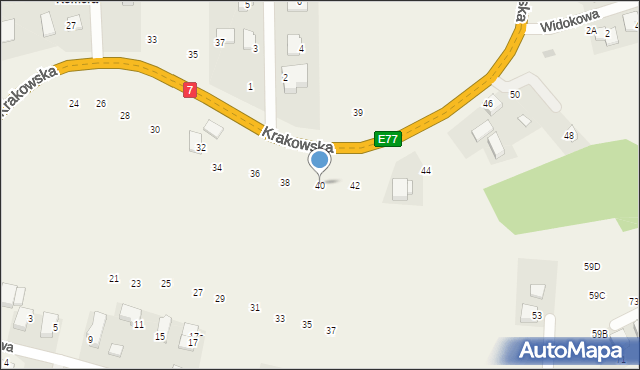 Michałowice, Krakowska, 40, mapa Michałowice