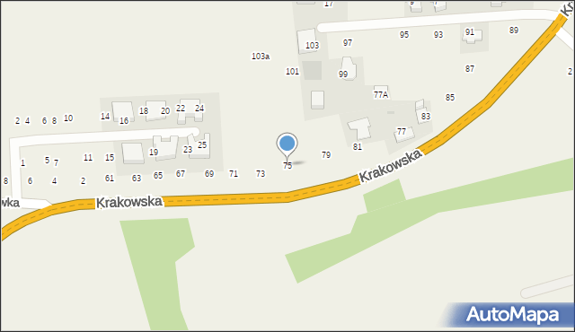 Michałowice, Krakowska, 75, mapa Michałowice