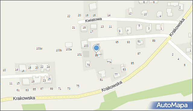 Michałowice, Krakowska, 99, mapa Michałowice
