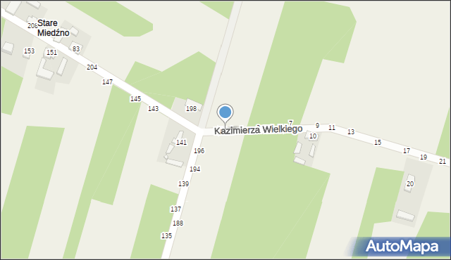 Miedźno, Króla Kazimierza Wielkiego, 1, mapa Miedźno