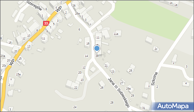 Międzylesie, Króla Jana III Sobieskiego, 19, mapa Międzylesie