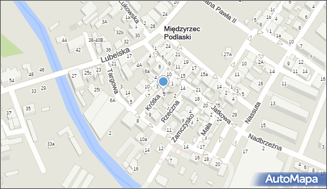 Międzyrzec Podlaski, Krótka, 5, mapa Międzyrzec Podlaski