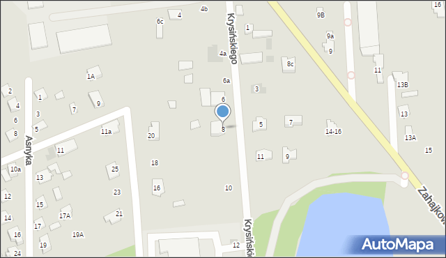 Międzyrzec Podlaski, Krysińskiego Karola, 8, mapa Międzyrzec Podlaski