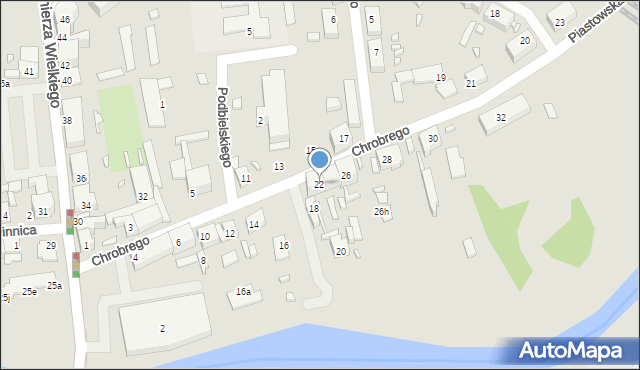 Międzyrzecz, Króla Bolesława Chrobrego, 22, mapa Międzyrzecz