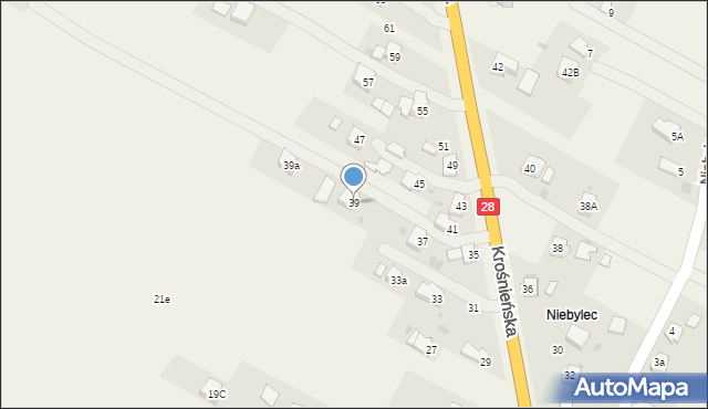 Miejsce Piastowe, Krośnieńska, 39, mapa Miejsce Piastowe