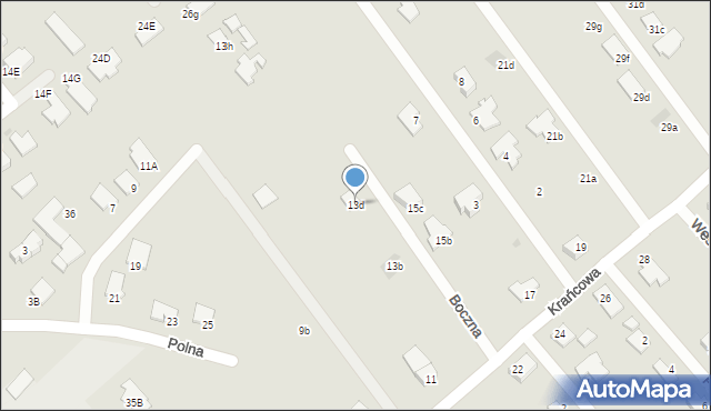 Mielec, Krańcowa, 13d, mapa Mielca