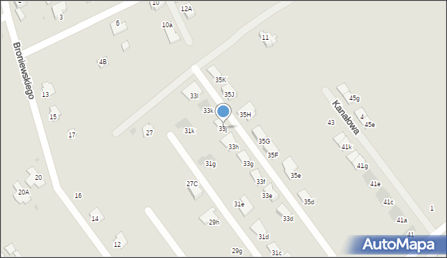 Mielec, Krańcowa, 33j, mapa Mielca